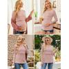 Ekouaer Women 3 Packs Nursing Shirts Long Sleeve Breastfeeding Tops Round Neck Postpartum Clothes Double Layer Maternity Tee(Black / Army Green / Dirty Pink)