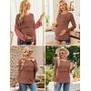 Ekouaer Women 3 Packs Nursing Shirts Long Sleeve Breastfeeding Tops Round Neck Postpartum Clothes Double Layer Maternity Tee(Black / Dirty Pink / Deep Brown)