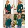 Ekouaer Women 3 Packs Nursing Shirts Long Sleeve Breastfeeding Tops Round Neck Postpartum Clothes Double Layer Maternity Tee(Black / Lake Green / Blue Green)