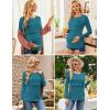 Ekouaer Women 3 Packs Nursing Shirts Long Sleeve Breastfeeding Tops Round Neck Postpartum Clothes Double Layer Maternity Tee(Black / Lake Green / Blue Green)