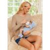 Ekouaer Women 3 Packs Nursing Shirts Long Sleeve Breastfeeding Tops Round Neck Postpartum Clothes Double Layer Maternity Tee(Black / Light Gray / Khaki)