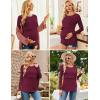 Ekouaer Women 3 Packs Nursing Shirts Long Sleeve Breastfeeding Tops Round Neck Postpartum Clothes Double Layer Maternity Tee(Black/Dark Red/Navy Blue)