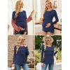 Ekouaer Women 3 Packs Nursing Shirts Long Sleeve Breastfeeding Tops Round Neck Postpartum Clothes Double Layer Maternity Tee(Black/Dark Red/Navy Blue)