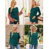 Ekouaer Women 3 Packs Nursing Shirts Long Sleeve Breastfeeding Tops Round Neck Postpartum Clothes Double Layer Maternity Tee(Black/Light Grey/Lake Green)