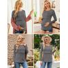 Ekouaer Women 3 Packs Nursing Shirts Long Sleeve Breastfeeding Tops Round Neck Postpartum Clothes Double Layer Maternity Tee(Dark Grey / Dark Red / Caramel)