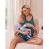 Ekouaer Women Maternity Nursing Pajama Set Breastfeeding Double Layer Pregnancy Pjs Set Sleeveless Top & Shorts with Pockets(B-floral Green)