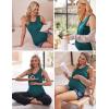 Ekouaer Women Maternity Nursing Pajama Set Breastfeeding Double Layer Pregnancy Pjs Set Sleeveless Top & Shorts with Pockets(B-floral Green)