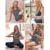 Ekouaer Women Maternity Nursing Pajama Set Breastfeeding Double Layer Pregnancy Pjs Set Sleeveless Top & Shorts with Pockets(B-flower Gray)