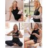 Ekouaer Women Maternity Nursing Pajama Set Breastfeeding Double Layer Pregnancy Pjs Set Sleeveless Top & Shorts with Pockets(Floral Black)