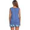 Ekouaer Women Maternity Nursing Pajama Set Breastfeeding Double Layer Pregnancy Pjs Set Sleeveless Top & Shorts with Pockets(Floral Blue)