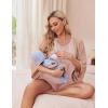 Ekouaer Women Maternity Nursing Pajama Set Breastfeeding Double Layer Pregnancy Pjs Set Sleeveless Top & Shorts with Pockets(Pink)