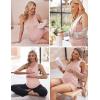 Ekouaer Women Maternity Nursing Pajama Set Breastfeeding Double Layer Pregnancy Pjs Set Sleeveless Top & Shorts with Pockets(Pink)