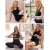 Ekouaer Women Maternity Nursing Pajama Set Breastfeeding Double Layer Pregnancy Pjs Set Sleeveless Top & Shorts with Pockets(S-black)