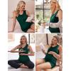 Ekouaer Women Maternity Nursing Pajama Set Breastfeeding Double Layer Pregnancy Pjs Set Sleeveless Top & Shorts with Pockets(S-dark Green)