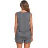 Ekouaer Women Maternity Nursing Pajama Set Breastfeeding Double Layer Pregnancy Pjs Set Sleeveless Top & Shorts with Pockets(S-dark Grey)