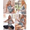 Ekouaer Women Maternity Nursing Pajama Set Breastfeeding Double Layer Pregnancy Pjs Set Sleeveless Top & Shorts with Pockets(Tie Dye-grey)