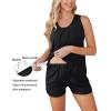 Ekouaer Women Maternity Nursing Pajama Set Breastfeeding Sleepwear Double Layer Sleeveless Top & Shorts Pregnancy PJS(A01-black)