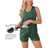 Ekouaer Women Maternity Nursing Pajama Set Breastfeeding Sleepwear Double Layer Sleeveless Top & Shorts Pregnancy PJS(A02-green)