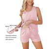 Ekouaer Women Maternity Nursing Pajama Set Breastfeeding Sleepwear Double Layer Sleeveless Top & Shorts Pregnancy PJS(A04-pink)