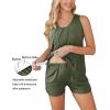 Ekouaer Women Maternity Nursing Pajama Set Breastfeeding Sleepwear Double Layer Sleeveless Top & Shorts Pregnancy PJS(Army Green)