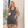 Ekouaer Women Maternity Nursing Pajama Set Breastfeeding Sleepwear Double Layer Sleeveless Top & Shorts Pregnancy PJS(Grey-1)