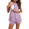 Ekouaer Women Maternity Nursing Pajama Set Breastfeeding Sleepwear Double Layer Sleeveless Top & Shorts Pregnancy PJS(Light Purple)