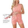Ekouaer Women Maternity Nursing Pajama Set Breastfeeding Sleepwear Double Layer Sleeveless Top & Shorts Pregnancy PJS(Orange Pink)