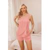 Ekouaer Women Maternity Nursing Pajama Set Breastfeeding Sleepwear Double Layer Sleeveless Top & Shorts Pregnancy PJS(Orange Pink)