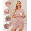 Ekouaer Women’s Maternity Nursing Pajamas Set Breastfeeding Sleepwear Double Layer Short Sleeve Top & Shorts Nursing Pjs(A-pink)