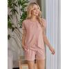 Ekouaer Women’s Maternity Nursing Pajamas Set Breastfeeding Sleepwear Double Layer Short Sleeve Top & Shorts Nursing Pjs(A-pink)