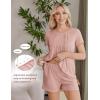 Ekouaer Women’s Maternity Nursing Pajamas Set Breastfeeding Sleepwear Double Layer Short Sleeve Top & Shorts Nursing Pjs(A-pink)