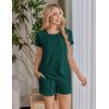 Ekouaer Women’s Maternity Nursing Pajamas Set Breastfeeding Sleepwear Double Layer Short Sleeve Top & Shorts Nursing Pjs(Green)