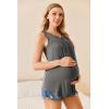 Ekouaer Women’s Maternity Nursing Tank Tops Sleeveless Breastfeeding Shirts Double Layer Summer Pregnancy Clothes(A-grey)