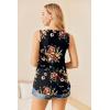 Ekouaer Women’s Maternity Nursing Tank Tops Sleeveless Breastfeeding Shirts Double Layer Summer Pregnancy Clothes(Black Flower)