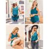 Ekouaer Women’s Maternity Nursing Tank Tops Sleeveless Breastfeeding Shirts Double Layer Summer Pregnancy Clothes(Blue Green)