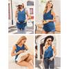 Ekouaer Women’s Maternity Nursing Tank Tops Sleeveless Breastfeeding Shirts Double Layer Summer Pregnancy Clothes(Navy)
