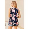 Ekouaer Women’s Maternity Nursing Tank Tops Sleeveless Breastfeeding Shirts Double Layer Summer Pregnancy Clothes(Navy Flower)