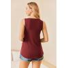 Ekouaer Women’s Maternity Nursing Tank Tops Sleeveless Breastfeeding Shirts Double Layer Summer Pregnancy Clothes(Wine Red)