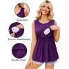 Ekouaer Women’s Maternity Nursing Tank Tops Sleeveless Scoop Neck Breastfeeding Shirt 3 Pack Double Layer Pregnancy Clothes(Deep Grey/Army Green/Purple)