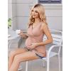 Ekouaer Women’s Maternity Nursing Top for Pregnancy and Postpartum, Easy Breastfeeding Tank Tee Shirts(Pink)