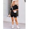 Ekouaer Women’s Maternity Pajamas Sets 2 Piece Outfits Short Sleeve Shirts and Biker Shorts Pregnancy Loungewear Mama Clothes(Black)