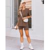 Ekouaer Women’s Maternity Pajamas Sets 2 Piece Outfits Short Sleeve Shirts and Biker Shorts Pregnancy Loungewear Mama Clothes(Brown)