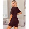 Ekouaer Women’s Maternity Pajamas Sets 2 Piece Outfits Short Sleeve Shirts and Biker Shorts Pregnancy Loungewear Mama Clothes(Burgundy Red)