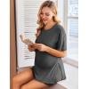 Ekouaer Women’s Maternity Pajamas Sets 2 Piece Outfits Short Sleeve Shirts and Biker Shorts Pregnancy Loungewear Mama Clothes(Dark Grey)