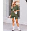 Ekouaer Women’s Maternity Pajamas Sets 2 Piece Outfits Short Sleeve Shirts and Biker Shorts Pregnancy Loungewear Mama Clothes(Green Army)