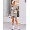 Ekouaer Women’s Maternity Pajamas Sets 2 Piece Outfits Short Sleeve Shirts and Biker Shorts Pregnancy Loungewear Mama Clothes(Light Grey)
