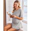 Ekouaer Women’s Maternity Pajamas Sets 2 Piece Outfits Short Sleeve Shirts and Biker Shorts Pregnancy Loungewear Mama Clothes(Light Grey)
