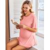 Ekouaer Women’s Maternity Pajamas Sets 2 Piece Outfits Short Sleeve Shirts and Biker Shorts Pregnancy Loungewear Mama Clothes(Orange Pink)