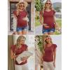 Ekouaer Women’s Maternity Shirts 3 Packs Flying Short Sleeve Pregnancy Tops Side Ruched Tunic Blouse Mama Clothes S-XXL(Black / Grey / Wine Red(3pcs))