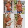 Ekouaer Women’s Maternity Shirts 3 Packs Flying Short Sleeve Pregnancy Tops Side Ruched Tunic Blouse Mama Clothes S-XXL(Caramel / Black / Pink(3pcs))